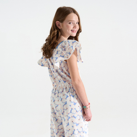 Okaidi Ολόσωμη φόρμα με κέντημα, κοντομάνικη για κορίτσια