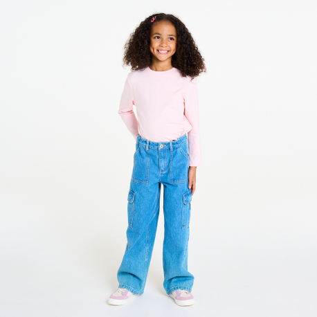 Okaidi Μπλούζα μονόχρωμη με κεντημένο μοτίφ love για κορίτσια