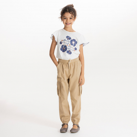 Okaidi Παντελόνι cargo από καμβά για κορίτσια