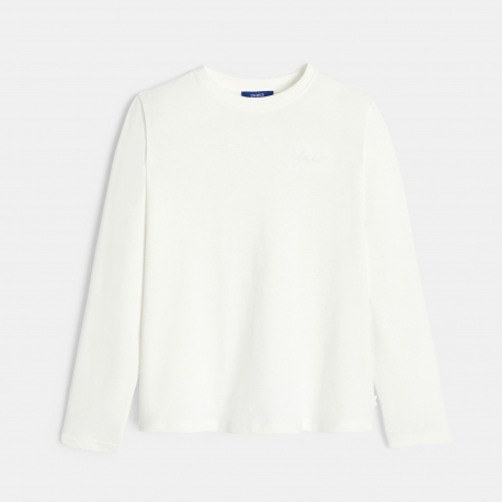 Okaidi Μπλούζα μονόχρωμη με κεντημένο μοτίφ love για κορίτσια