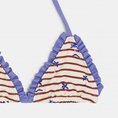 Okaidi Μαγιό μπικίνι ριγέ με φοίνικες για κορίτσια