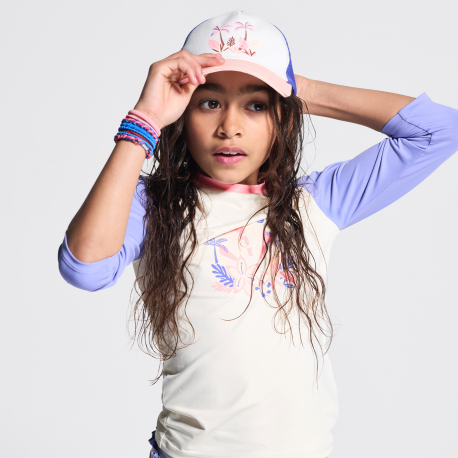 Okaidi Μπλούζα μαγιό με αντηλιακή προστασία μπεζ για κορίτσια