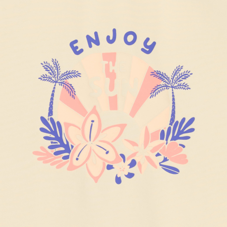 Okaidi Μπλούζα μαγιό με αντηλιακή προστασία μπεζ για κορίτσια