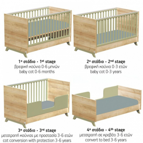 Βρεφικό Κρεβάτι Casababy Rio μετατρεπόμενο σε προεφηβικό
