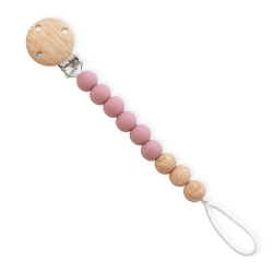 Κλιπ πιπίλας από σιλικόνη SARO Woody Old Pink