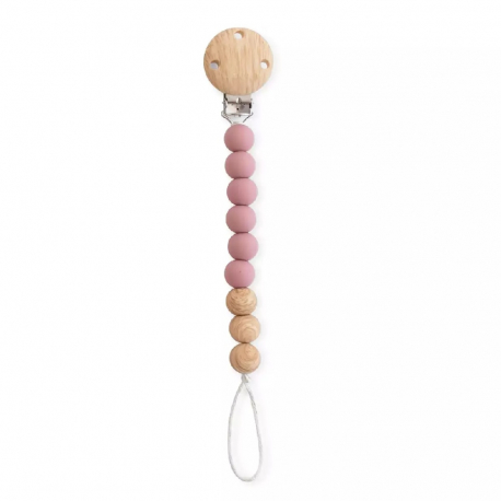 Κλιπ πιπίλας από σιλικόνη SARO Woody Old Pink