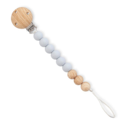 Κλιπ πιπίλας από σιλικόνη SARO Woody Grey