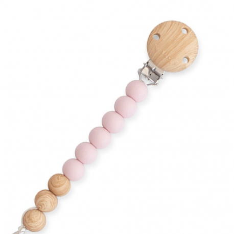 Κλιπ πιπίλας από σιλικόνη SARO Woody Pink