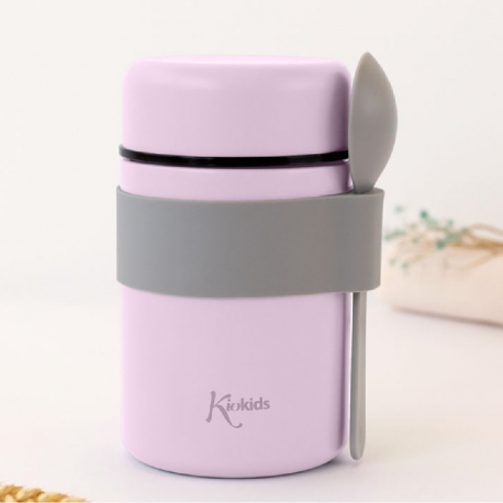 Θερμός φαγητού Kiokids® 500 ml με κουταλάκι Λιλά