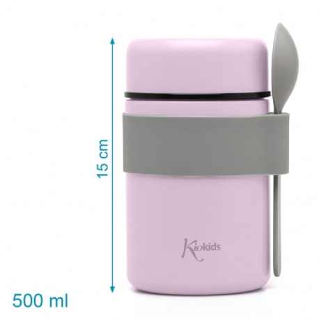 Θερμός φαγητού Kiokids® 500 ml με κουταλάκι Λιλά