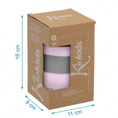 Θερμός φαγητού Kiokids® 500 ml με κουταλάκι Λιλά