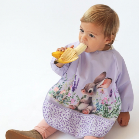 Ποδιά αδιάβροχη με μανίκια Kiokids® Levander Bunny