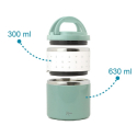 Θερμοδοχείο φαγητού Kiokids® με 2 θαλάμους 930ml Μέντα