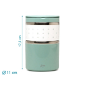 Θερμοδοχείο φαγητού Kiokids® με 2 θαλάμους 930ml Μέντα