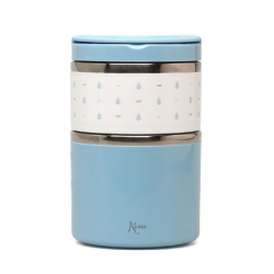Θερμοδοχείο φαγητού Kiokids® με 2 θαλάμους 930ml Σιέλ