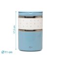 Θερμοδοχείο φαγητού Kiokids® με 2 θαλάμους 930ml Σιέλ