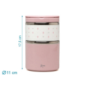 Θερμοδοχείο φαγητού Kiokids® με 2 θαλάμους 930ml Ροζ