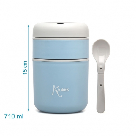 Θερμοδοχείο φαγητού Kiokids® με κουταλάκι 710ml Σιέλ
