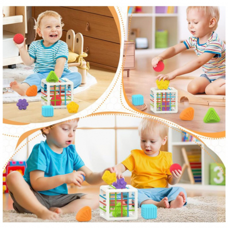 Κύβος διαλογής σχημάτων Montessori Lazarid Huanger