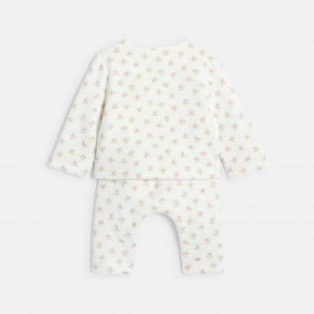Obaibi Ensemble 3 pieces fleuri rose naissance fille