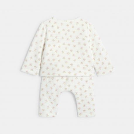 Obaibi Ensemble 3 pieces fleuri rose naissance fille