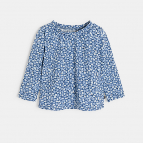 Obaibi Blouse fleurs et fruits bleu bebe fille
