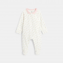 Obaibi Dors-bien velours fleurs blanc bebe fille