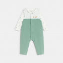 Obaibi Salopette fantaisie et body chien vert bebe garcon
