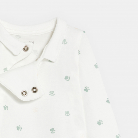 Obaibi Salopette fantaisie et body chien vert bebe garcon