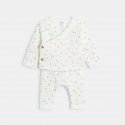 Obaibi Ensemble 3 pieces coton etoiles blanc naissance garcon