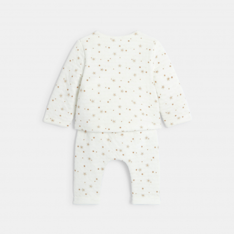 Obaibi Ensemble 3 pieces coton etoiles blanc naissance garcon