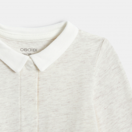 Obaibi Ensemble 3 pieces coton etoiles blanc naissance garcon