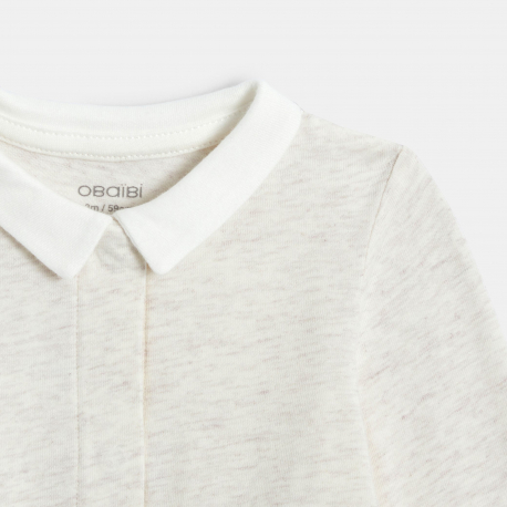 Obaibi Ensemble 3 pieces coton etoiles blanc naissance garcon