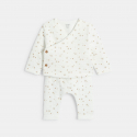 Obaibi Ensemble 3 pieces coton etoiles blanc naissance garcon