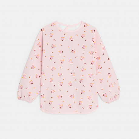 Obaibi Tablier d&quot;activites imprime fleurs rose bebe fille