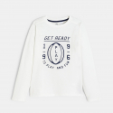 Okaidi T-shirt manches longues a message blanc Garcon