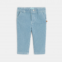 Obaibi Pantalon raye twill bleu bebe garcon