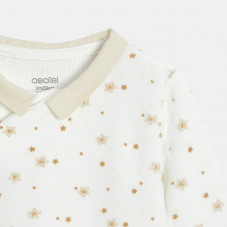 Obaibi Dors-bien velours etoiles beige bebe garcon