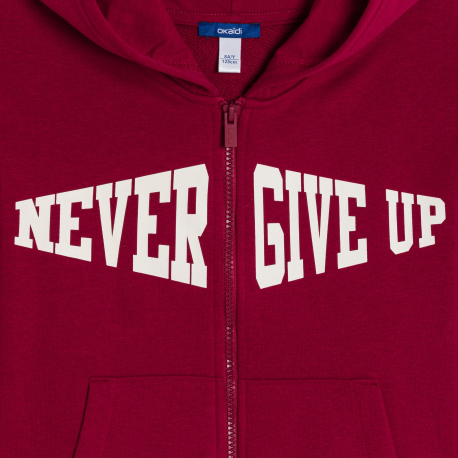 Okaidi Sweat-shirt a capuche a message rouge Garcon