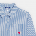 Okaidi Chemise rayee motif c?ur brode bleu Fille