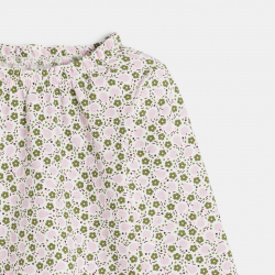 Obaibi Blouse fleurs et fruits mauve bebe fille