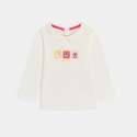 Obaibi T-shirt col claudine blanc bebe fille