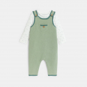 Obaibi Salopette maille tricot et body vert bebe naissance garcon