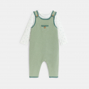 Obaibi Salopette maille tricot et body vert bebe naissance garcon