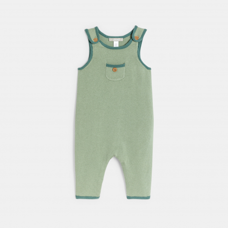 Obaibi Salopette maille tricot et body vert bebe naissance garcon