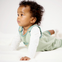 Obaibi Salopette maille tricot et body vert bebe naissance garcon