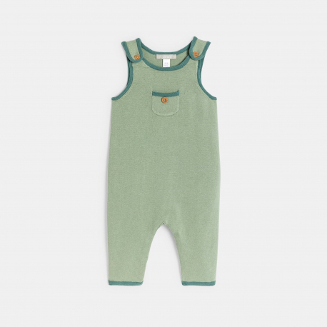 Obaibi Salopette maille tricot et body vert bebe naissance garcon