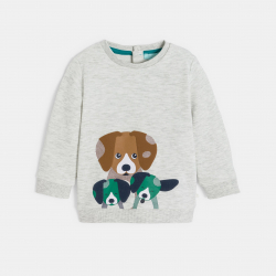 Obaibi Sweat molleton chien gris bebe garcon