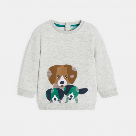 Obaibi Sweat molleton chien gris bebe garcon