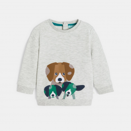 Obaibi Sweat molleton chien gris bebe garcon